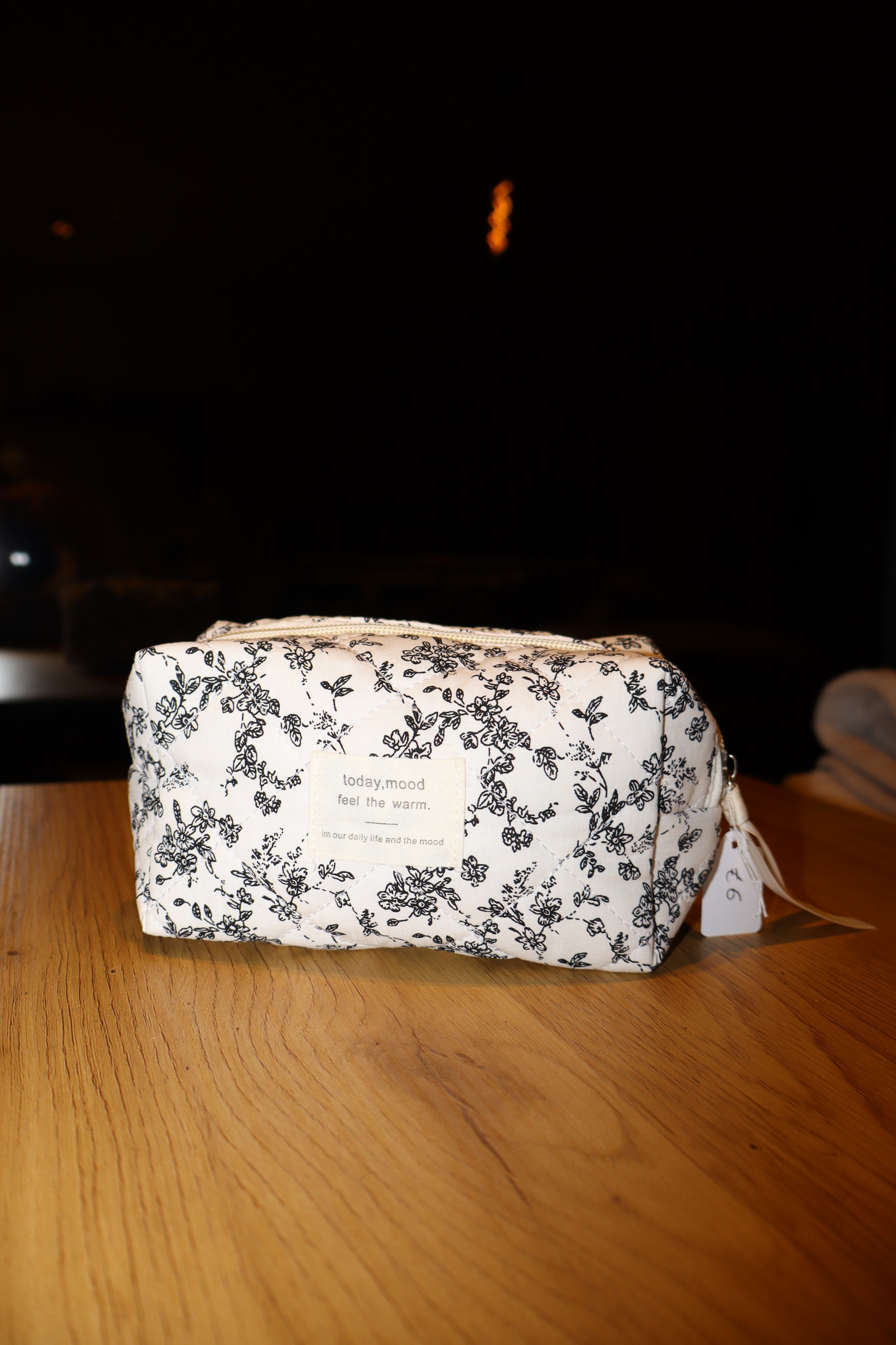 Toilettasje met blauwe bloemenprint