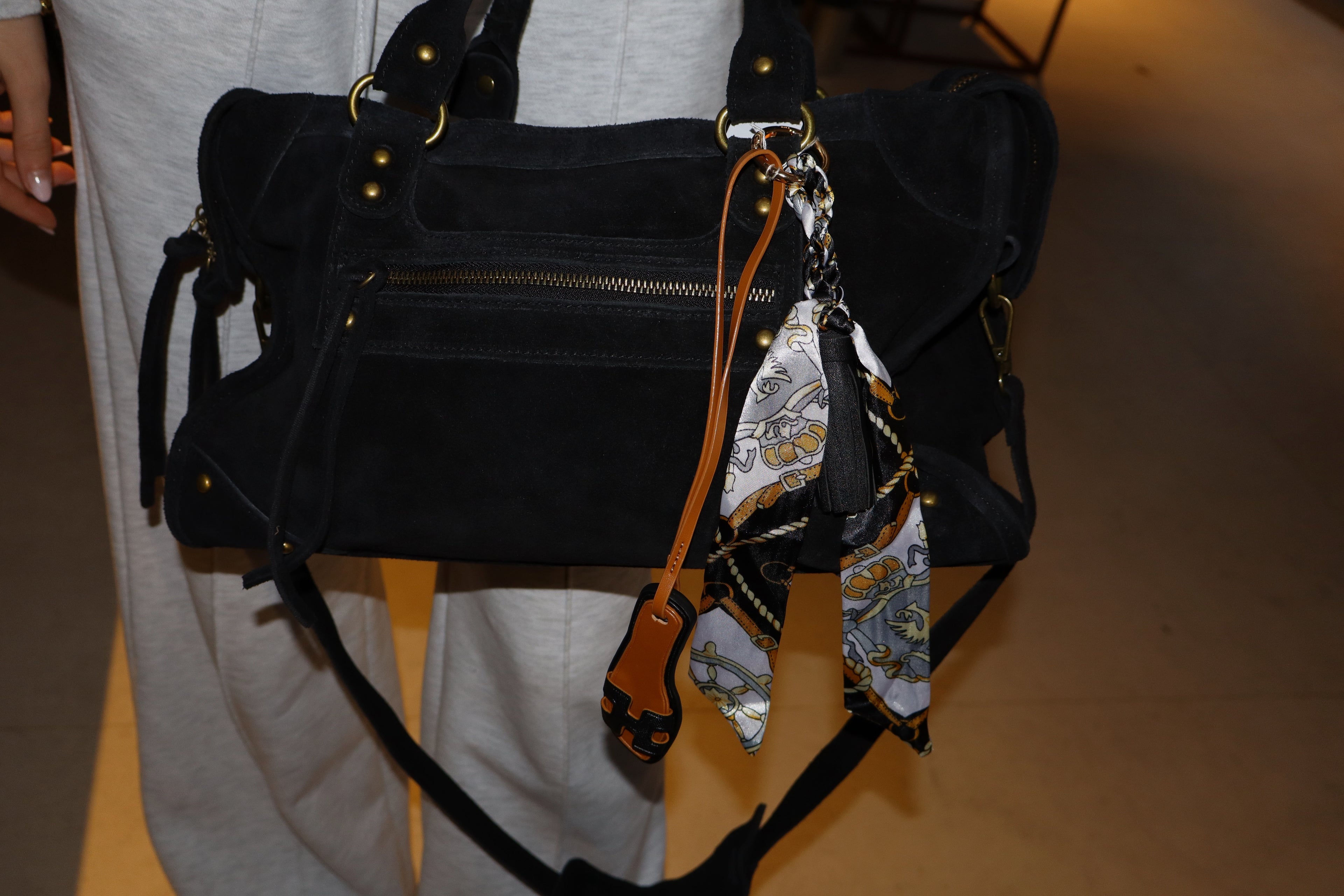 Bagcharm zwart slippertje