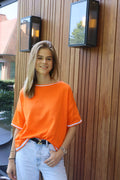 Trui oranje , korte mouw