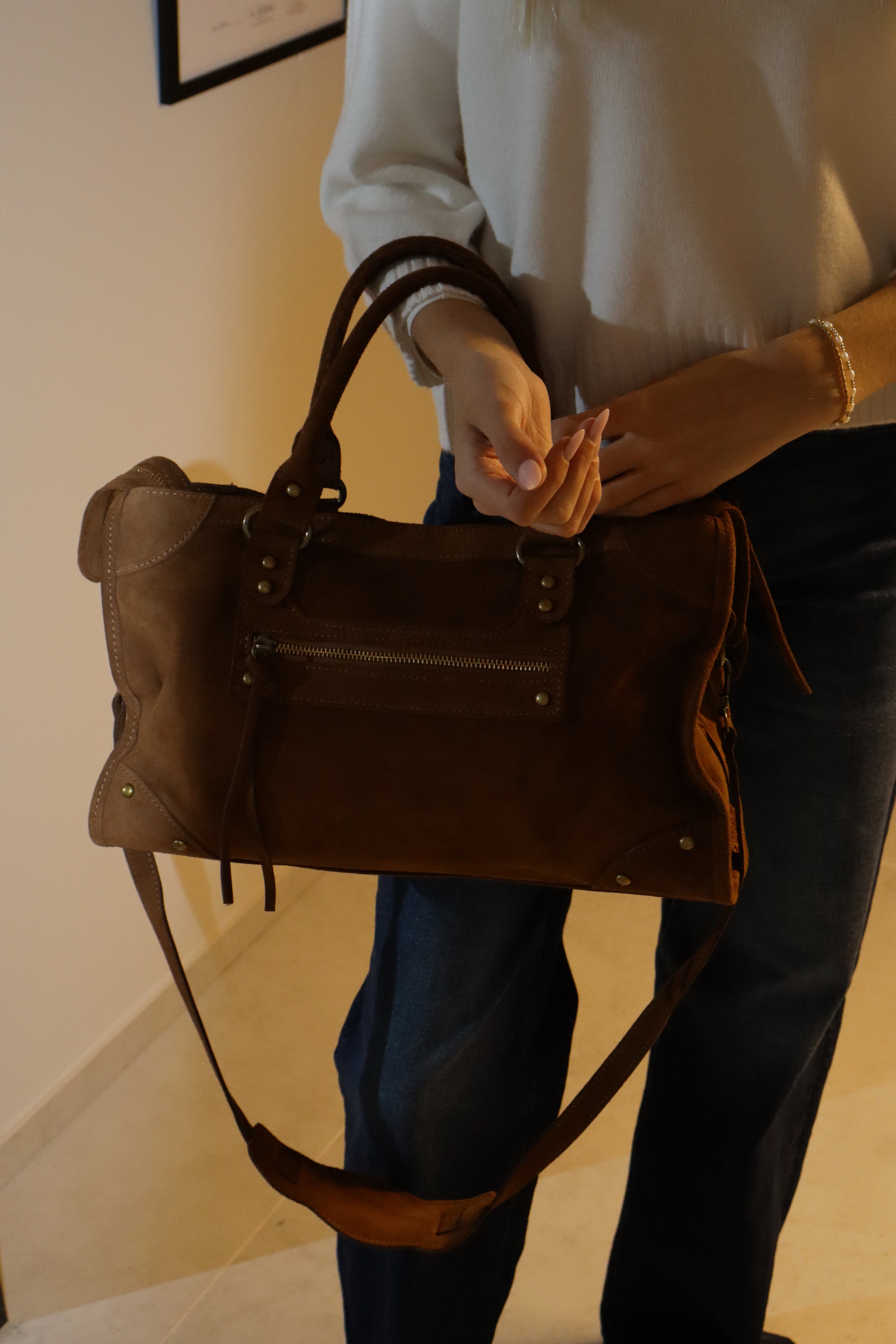 Licht bruine City Bag
