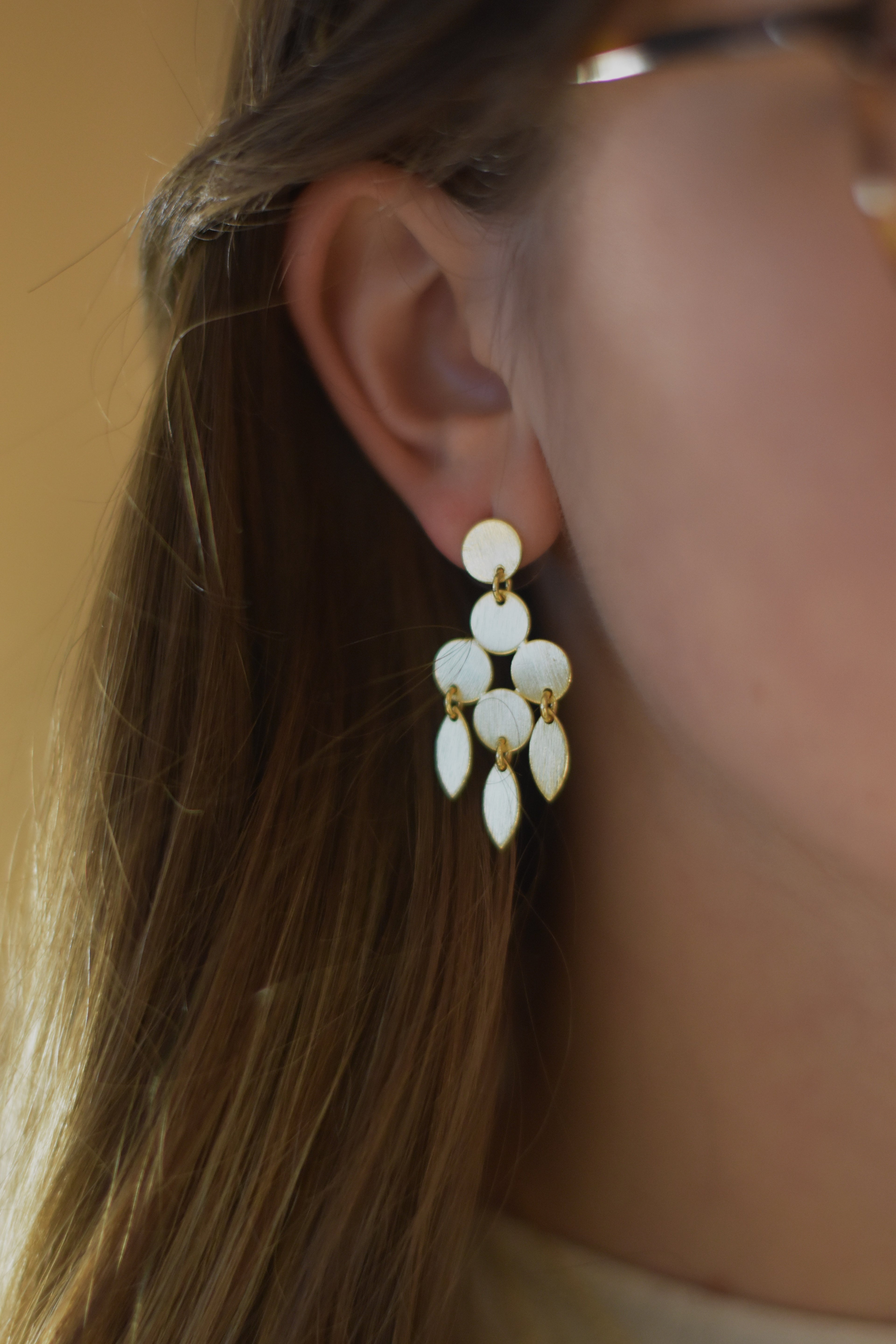 Gouden triangel oorbellen