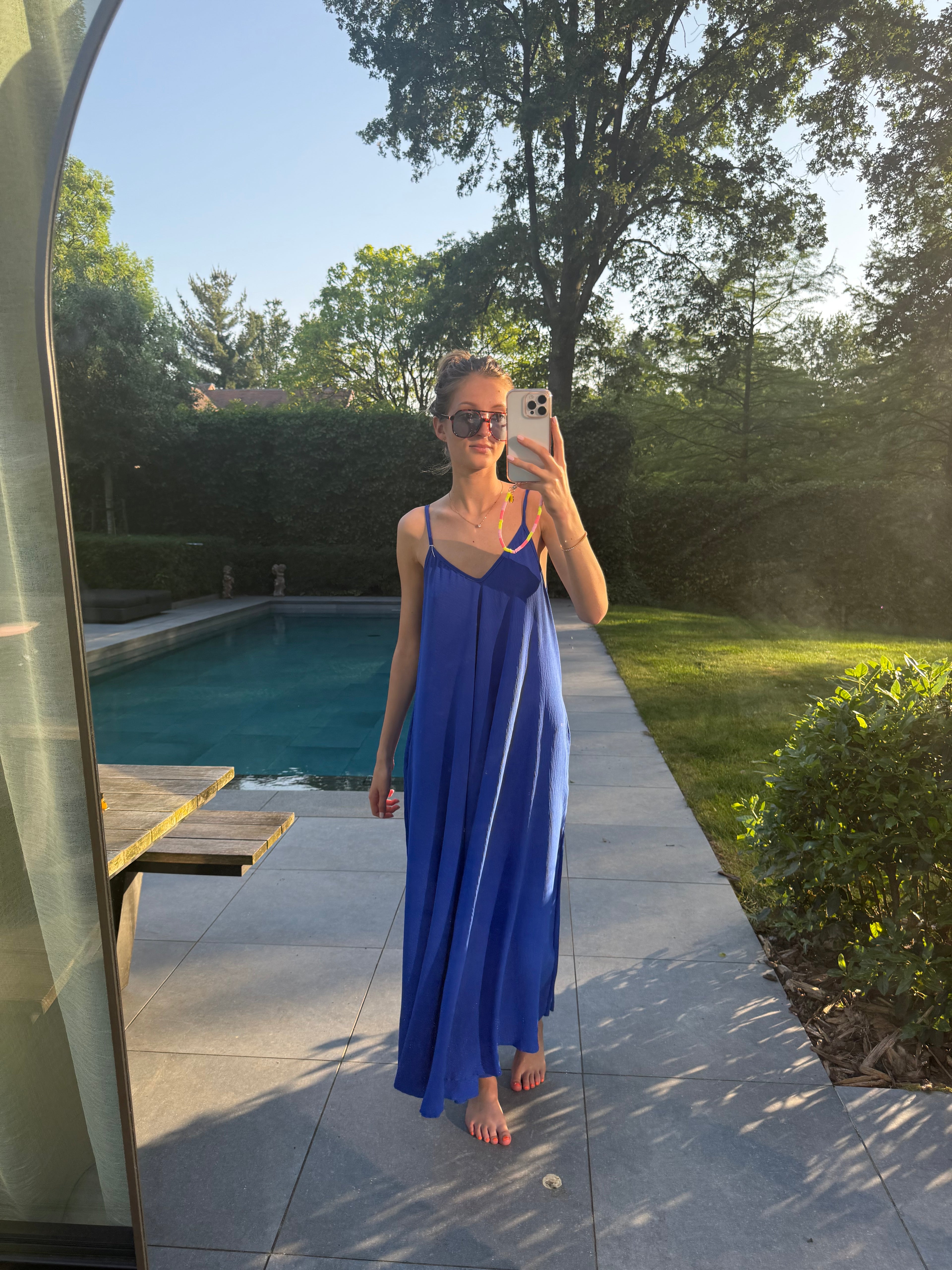 Kleedje: blauw & lang