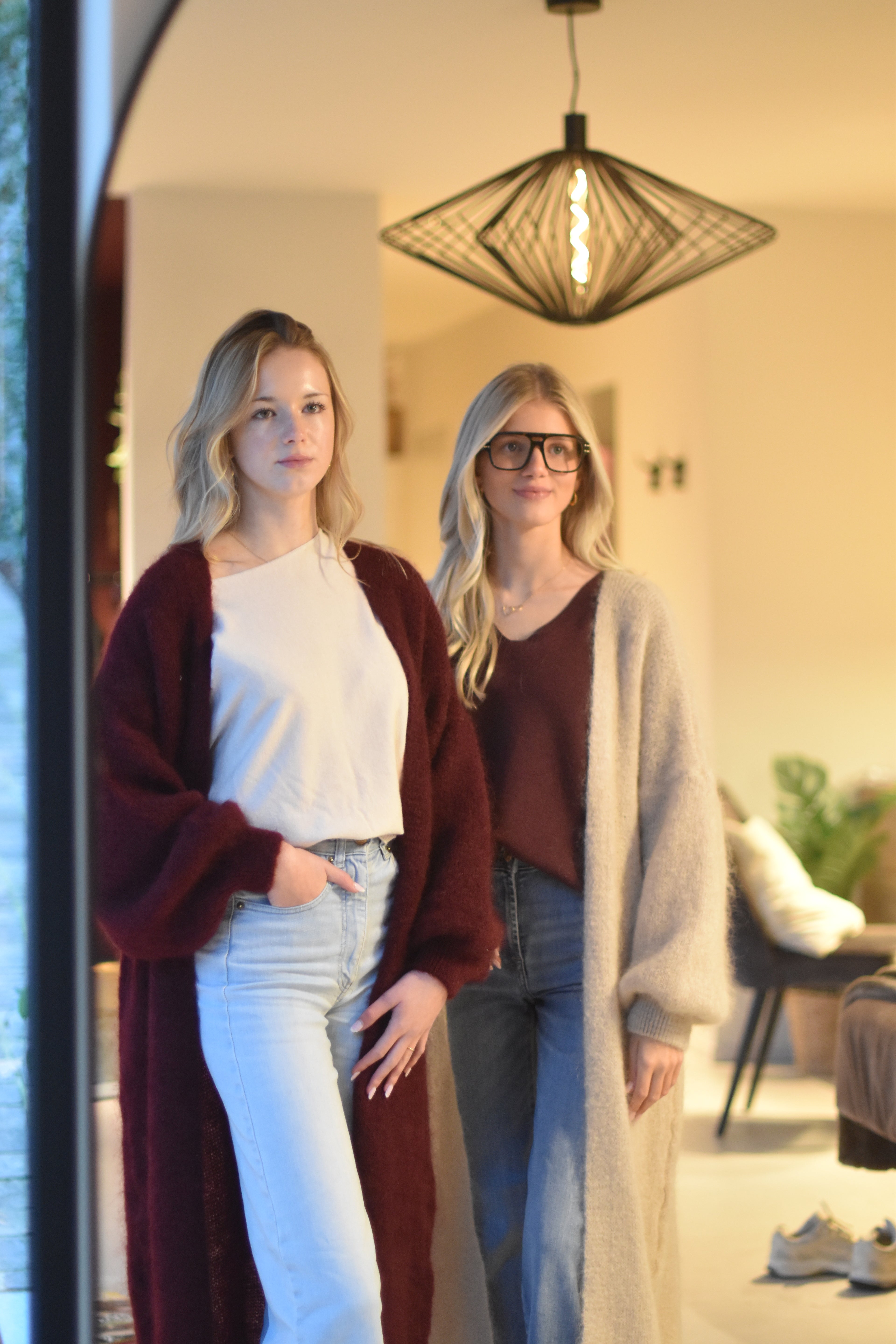 Bordeaux lange gilet