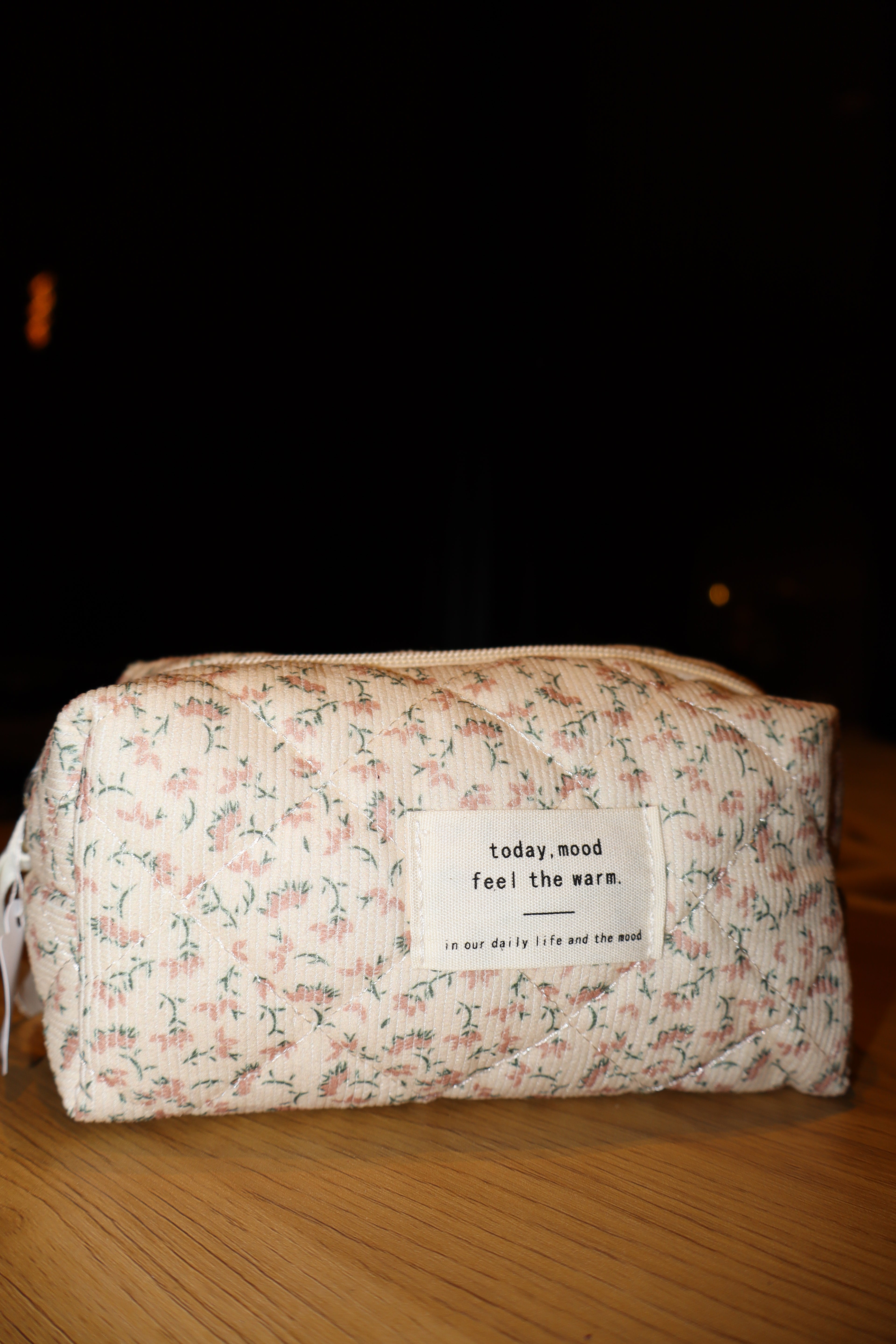 Toilettasje met rozebloemenprint