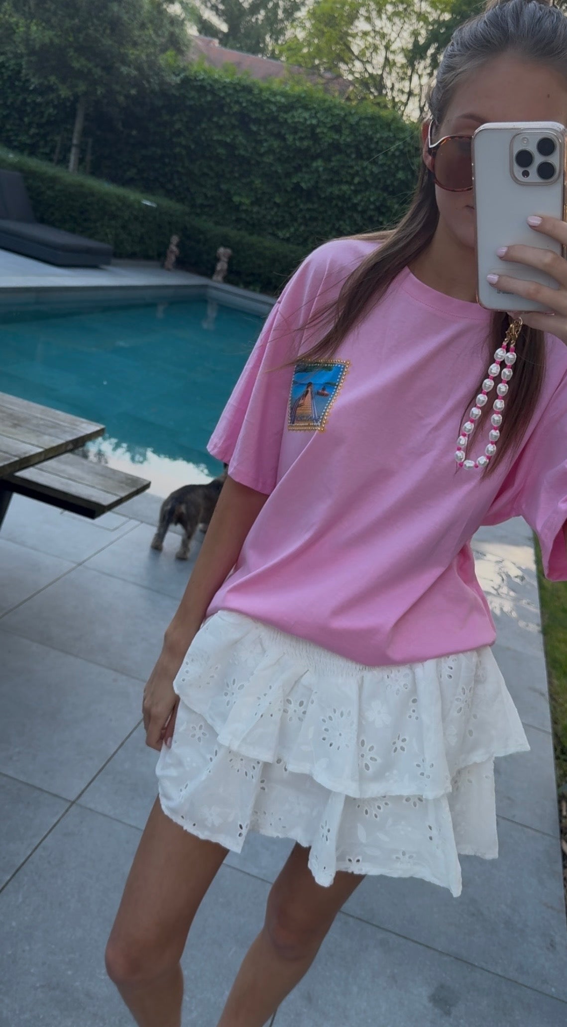 T-Shirt roze met print