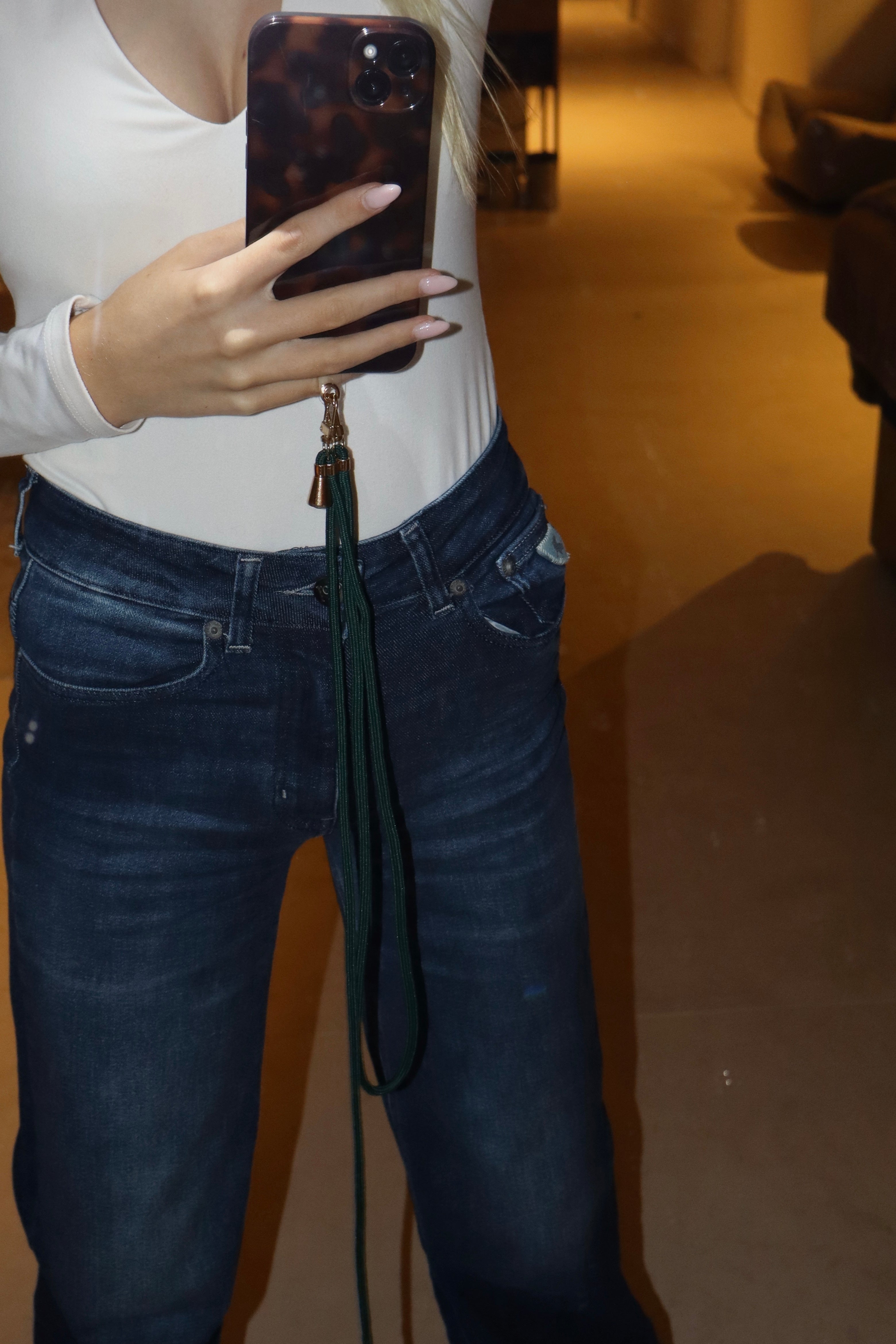 Groene telefoonkoord