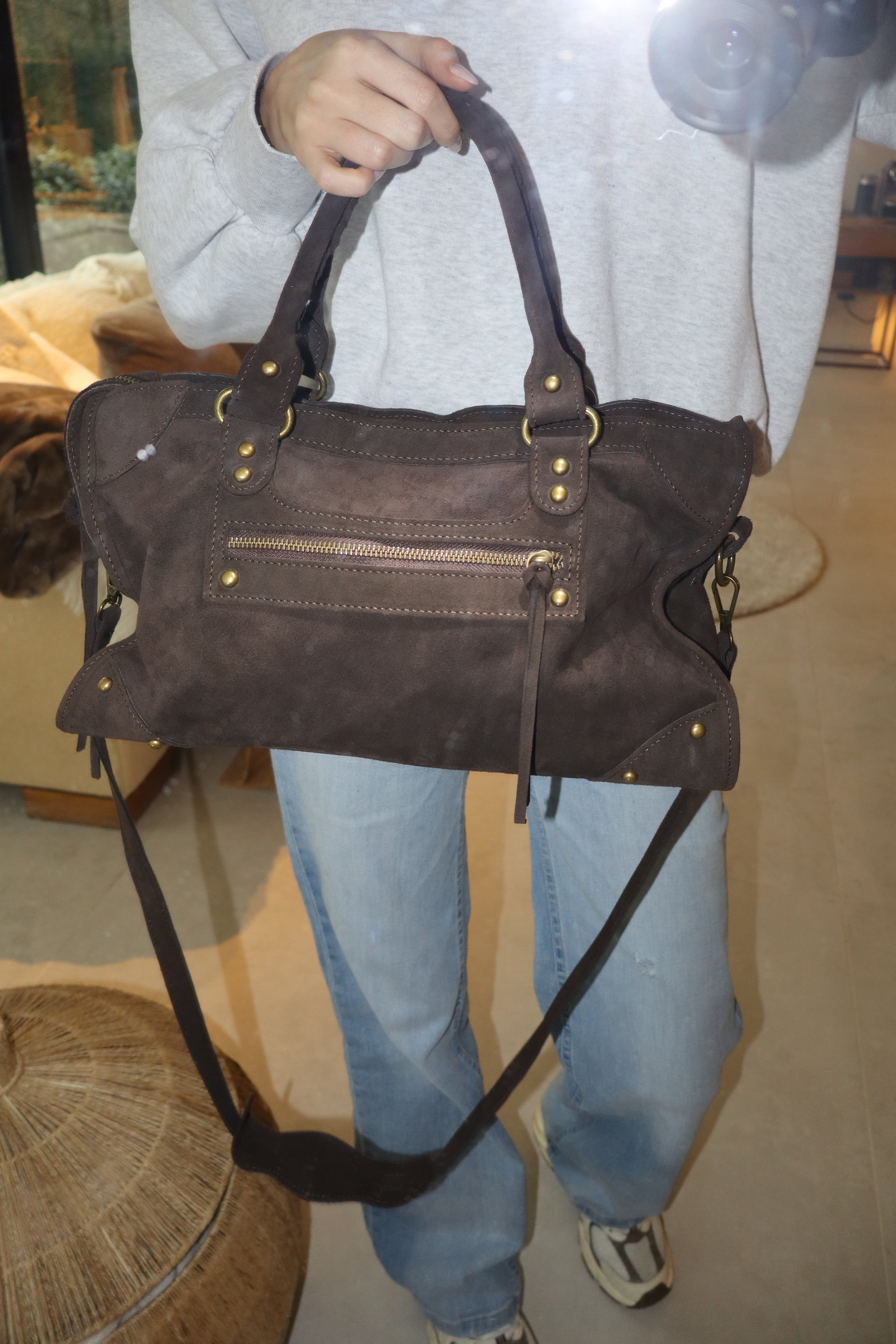 Donker bruine City Bag
