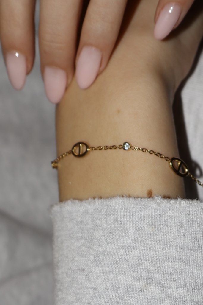 Armband diamantje & bolletje