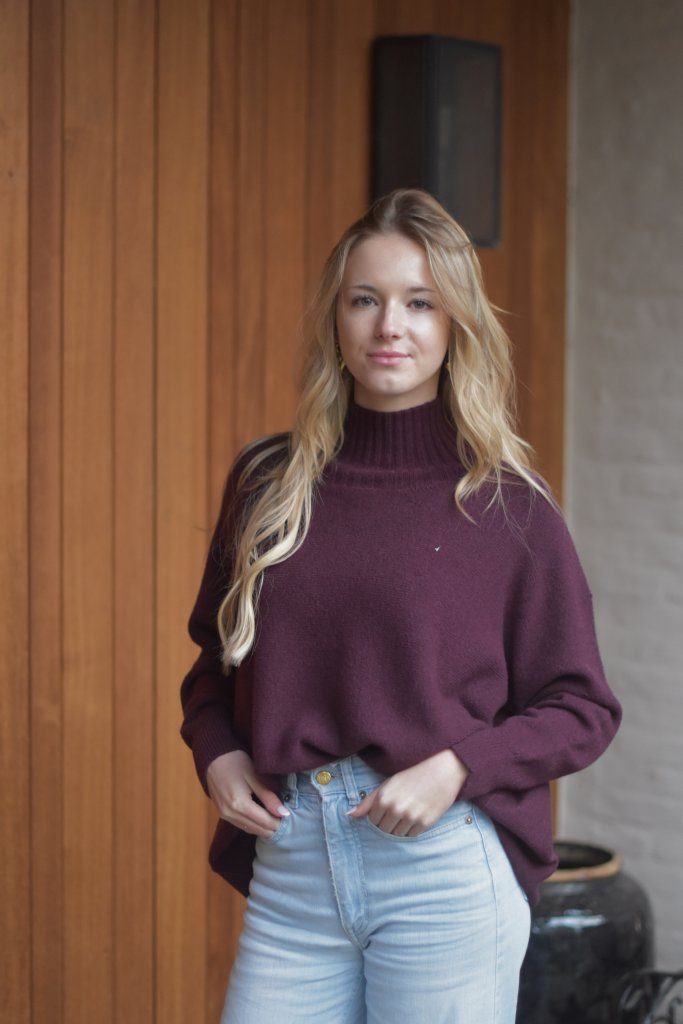 Bordeaux trui met kol