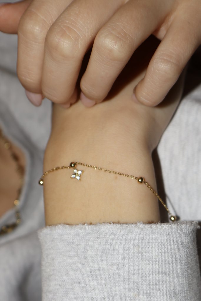 Armband bolletje & glitter sterretje